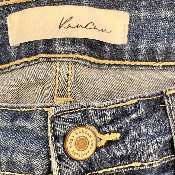 KanCan 11 (29) Skinny Jeans Mid Rise Stretch Distressed Womens Raw Hem SP1342-1 - Picture 7 of 12